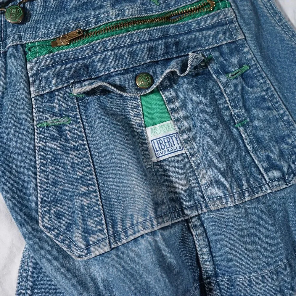 Vintage Liberty Denim Overalls Made in USA Blue Jeans 38x32
